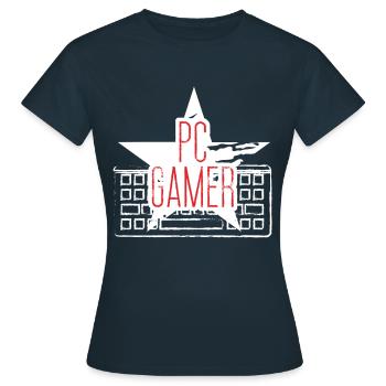 PC Gamer - T-shirt Femme - marine - Devant - AI Model Female 172 dark (172cm)