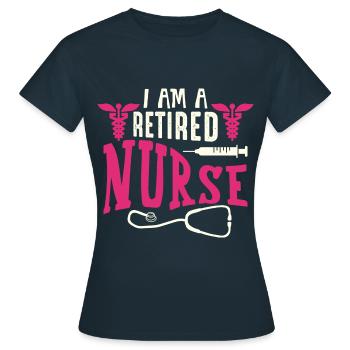 Retired nurse - Women's T-Shirt - navy - Front - AI Model Female 172 dark (172cm)