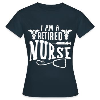 Retired nurse - Women's T-Shirt - navy - Front - AI Model Female 172 dark (172cm)