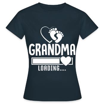 Werdende Oma, Endlich werde ich eine Oma - Frauen T-Shirt - Navy - Vorne - AI Model Female 172 dark (172cm)
