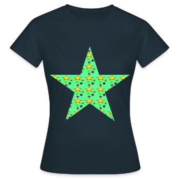 Étoile avec étoiles - T-shirt Femme - marine - Devant - AI Model Female 172 dark (172cm)