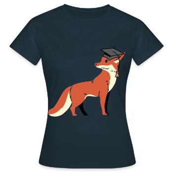 Fuchs Weisheit klug Gelehrter lernen Weise - Frauen T-Shirt - Navy - Vorne - AI Model Female 172 dark (172cm)