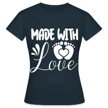 Schwanger, Wunschkind, Schwangerschaft - Frauen T-Shirt - Navy - Vorne - AI Model Female 172 dark (172cm)