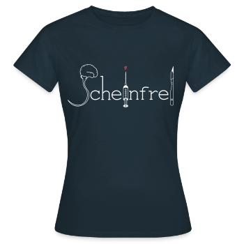 Scheinfrei - Frauen T-Shirt - Navy - Vorne - AI Model Female 172 dark (172cm)