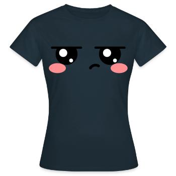 Annoyed Eyes Kawaii Sweet - Women's T-Shirt - navy - Front - AI Model Female 172 dark (172cm)