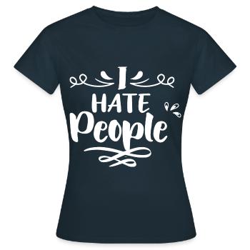 Je hais les gens - T-shirt Femme - marine - Devant - AI Model Female 172 dark (172cm)