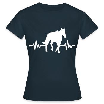Heartbeat - Horse Stallion Mare Ross Equestrian - Women's T-Shirt - navy - Front - AI Model Female 172 dark (172cm)