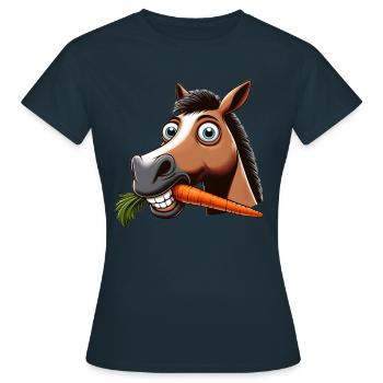 Enjoying horse moment - Women's T-Shirt - navy - Front - AI Model Female 172 dark (172cm)
