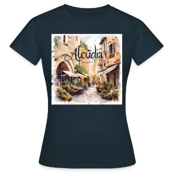 Alcudia Mallorca - T-shirt Femme - marine - Devant - AI Model Female 172 dark (172cm)