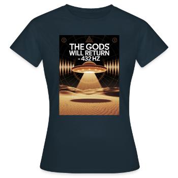 The Gods will Return 432Hz - Women's T-Shirt - navy - Front - AI Model Female 172 dark (172cm)