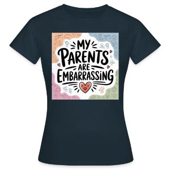 Mes parents sont embarrassants - T-shirt Femme - marine - Devant - AI Model Female 172 dark (172cm)