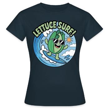 Surf de salade - T-shirt Femme - marine - Devant - AI Model Female 172 dark (172cm)