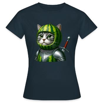 Chevalier chat pastèque - T-shirt Femme - marine - Devant - AI Model Female 172 dark (172cm)