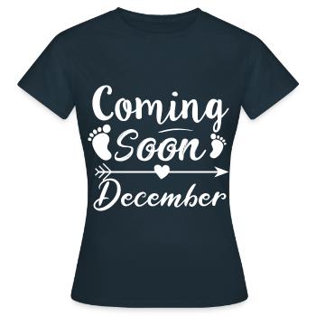 baby coming soon December - Women's T-Shirt - navy - Front - AI Model Female 172 dark (172cm)