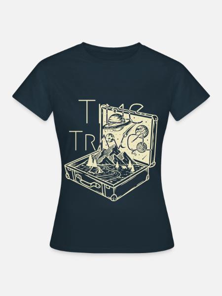 Time (to) Travel - Œuvre d’art de voyageur surréaliste - T-shirt Femme - marine