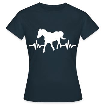 Heartbeat - Horse Stallion Mare Ross Equestrian - Women's T-Shirt - navy - Front - AI Model Female 172 dark (172cm)