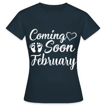 Bébé sera enceinte en février - T-shirt Femme - marine - Devant - AI Model Female 172 dark (172cm)