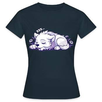 Schlafender Hund - Aufkleber - Frauen T-Shirt - Navy - Vorne - AI Model Female 172 dark (172cm)