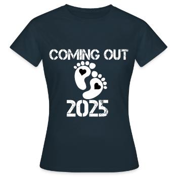 Mother 2025 loading, I will be a mother in 2025 - Women's T-Shirt - navy - Front - AI Model Female 172 dark (172cm)