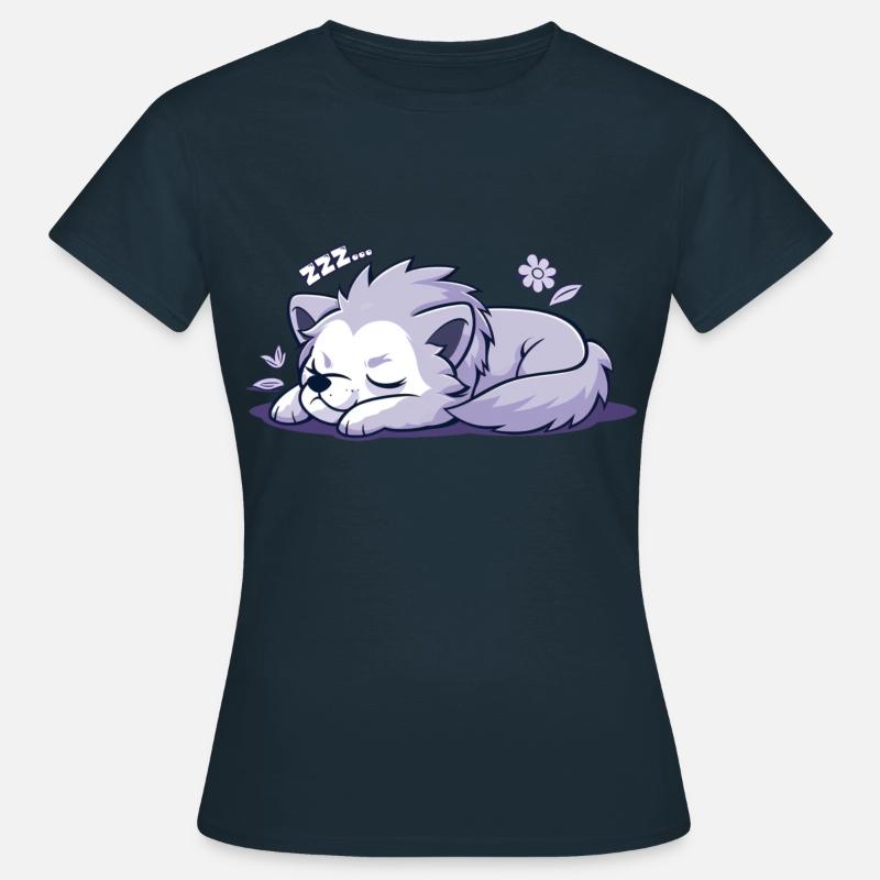 Sleeping Wolf - Sticker - Women's T-Shirt - navy