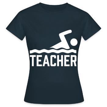 SWIMMING INSTRUCTOR Swimming Swimming Coach Swimming Course - Women's T-Shirt - navy - Front - AI Model Female 172 dark (172cm)