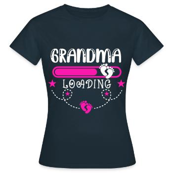 Werdende Oma, Endlich werde ich eine Oma - Frauen T-Shirt - Navy - Vorne - AI Model Female 172 dark (172cm)