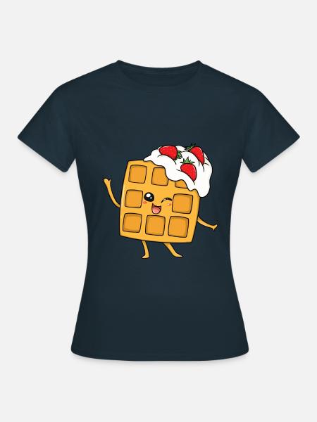 Gaufres crêpes crêpes crêpes sucrées - T-shirt Femme - marine