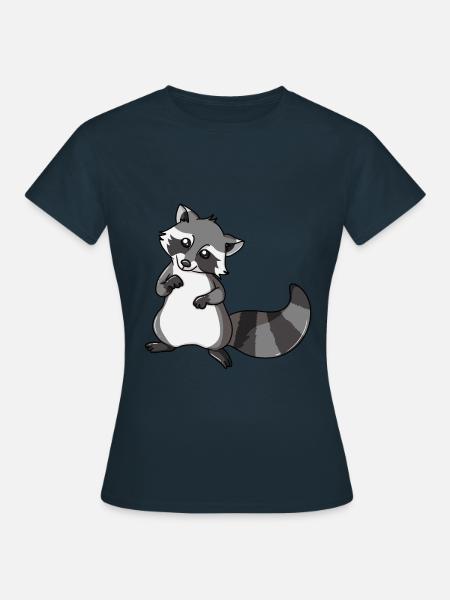 Waschbär Süßer Kleinbär Bär Tierliebe Geschenk - Frauen T-Shirt - Navy