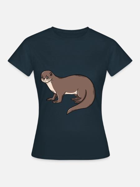Otter Aquarius otter Dwarf otter gift - Women's T-Shirt - navy