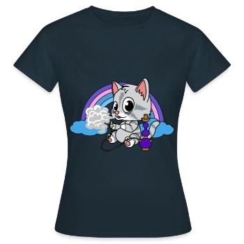 Chaton, narguilé, fumer, kiffen, narguilé, fumée - T-shirt Femme - marine - Devant - AI Model Female 172 dark (172cm)