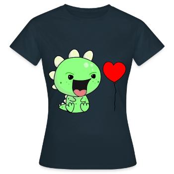 Schreihals Kind Kinder Baby Kleinkind Dino - Frauen T-Shirt - Navy - Vorne - AI Model Female 172 dark (172cm)
