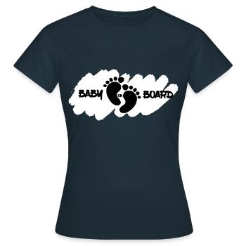 Baby on Board - Frauen T-Shirt - Navy - Vorne - AI Model Female 172 dark (172cm)