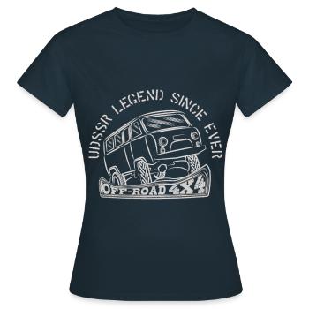 UDSSR LEGEND SINCE EVER - Frauen T-Shirt - Navy - Vorne - AI Model Female 172 dark (172cm)