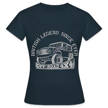 BRITISH LEGEND SINCE EVER - Frauen T-Shirt - Navy - Vorne - AI Model Female 172 dark (172cm)