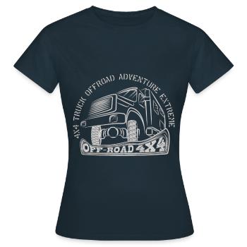 4x4 TRUCK OFFROAD ADVENTURE EXTREME - Frauen T-Shirt - Navy - Vorne - AI Model Female 172 dark (172cm)