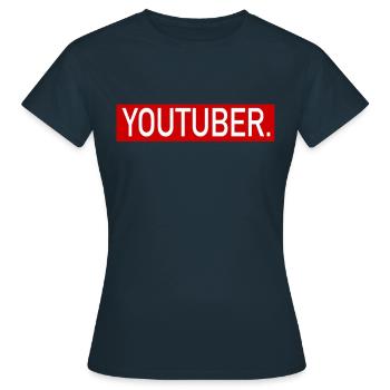 Design - Youtuber - Frauen T-Shirt - Navy - Vorne - AI Model Female 172 dark (172cm)