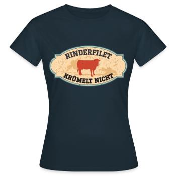 Rinderfilet krümelt nicht Fleischfresser Fun - Frauen T-Shirt - Navy - Vorne - AI Model Female 172 dark (172cm)