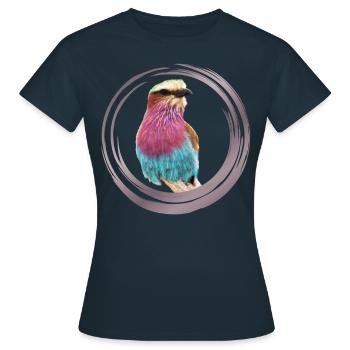 Gabelracke - Vogel Kenia / Afrika - Ornithologie - Frauen T-Shirt - Navy - Vorne - AI Model Female 172 dark (172cm)