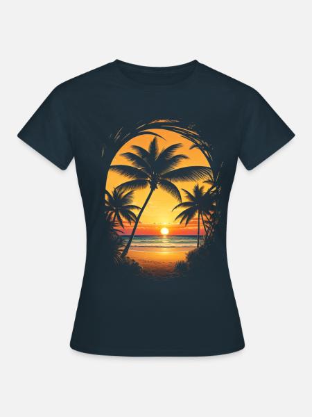 Sunset Beach - Frauen T-Shirt - Navy