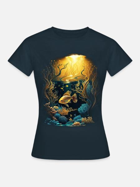 Sunset Underwater - Frauen T-Shirt - Navy