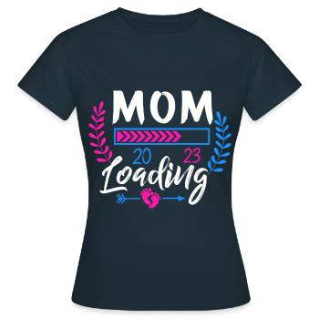 Mama loading 2023, werdende Mutter 2023 - Frauen T-Shirt - Navy - Vorne - AI Model Female 172 dark (172cm)