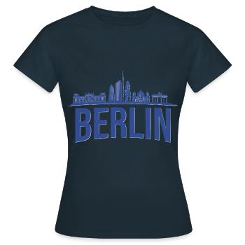 Berlin Skyline - T-shirt Femme - marine - Devant - AI Model Female 172 dark (172cm)