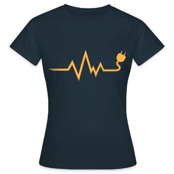 Elektriker Heartbeat Kabel - Frauen T-Shirt - Navy - Vorne - AI Model Female 172 dark (172cm)