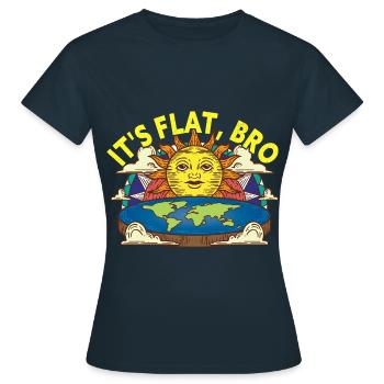 C’est Flat Bro Flat Earth Society - T-shirt Femme - marine - Devant - AI Model Female 172 dark (172cm)