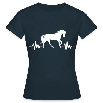 Heartbeat - Étalon Cheval Jument Ross Equestrian - T-shirt Femme - marine - Devant - AI Model Female 172 dark (172cm)