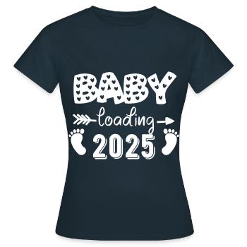 Chargement de bébé 2025, bébé à venir 2025 - T-shirt Femme - marine - Devant - AI Model Female 172 dark (172cm)