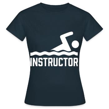 Schwimmlehrer Schwimmen Schwimmtrainer Schwimmkurs - Frauen T-Shirt - Navy - Vorne - AI Model Female 172 dark (172cm)