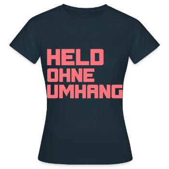 Held ohne Umhang - Frauen T-Shirt - Navy - Vorne - AI Model Female 172 dark (172cm)
