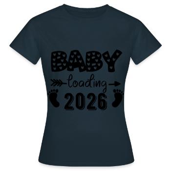 Baby Loading 2026 Heart-Sweet Announcement - Women's T-Shirt - navy - Front - AI Model Female 172 dark (172cm)