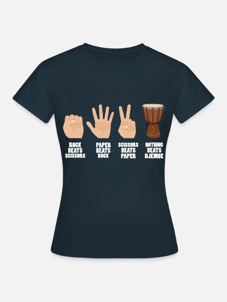 rock paper scissors djembe - Frauen T-Shirt - Navy